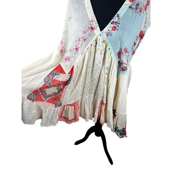 Free people Small Mended With Scarves Mini Dress tunic boho hippie festival - Picture 6 of 10